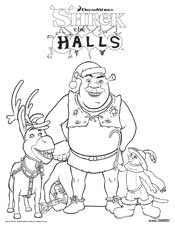 Shrek The Halls Coloring Sheet - Click To Download